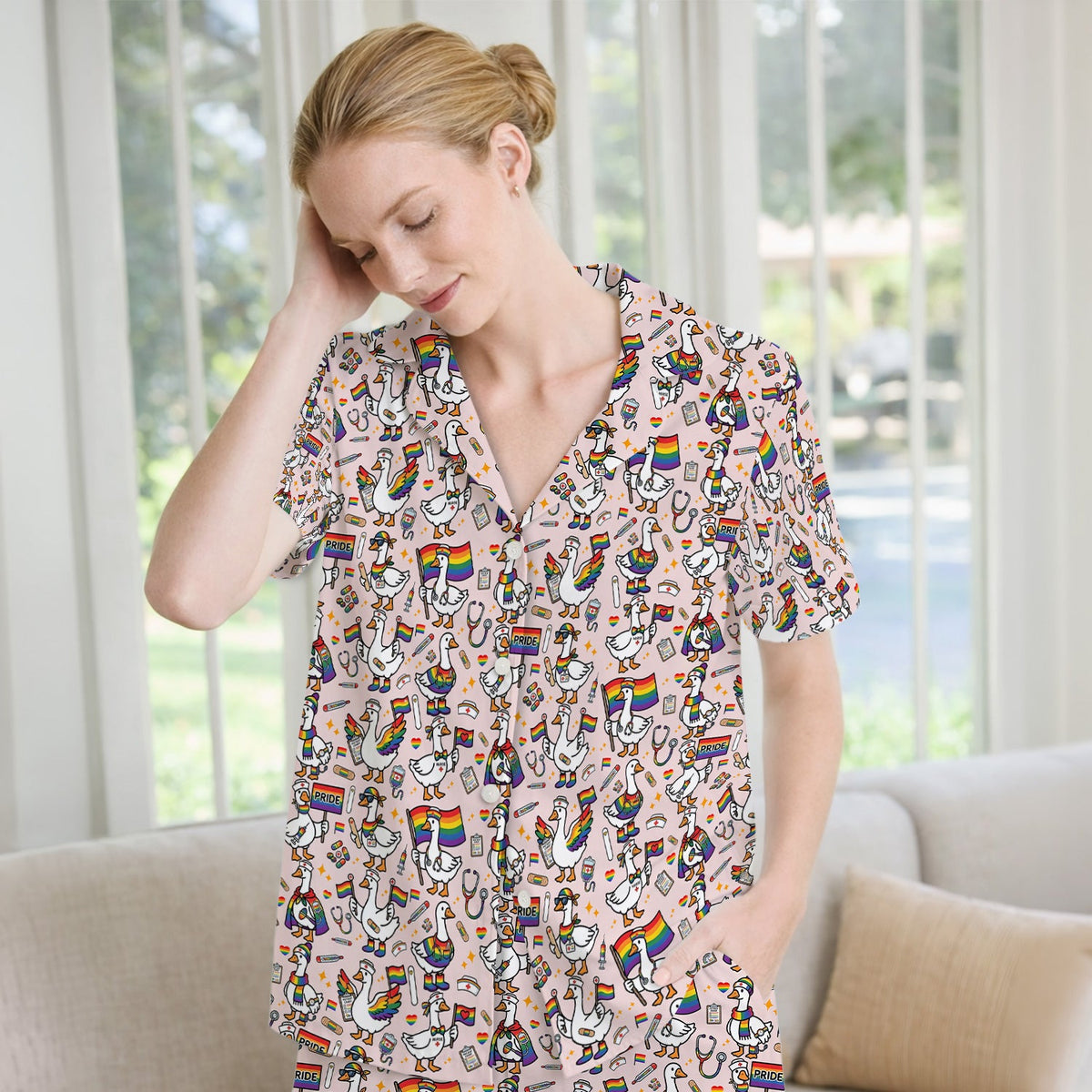 LGBT Pride Nurse Duck Pajama Set