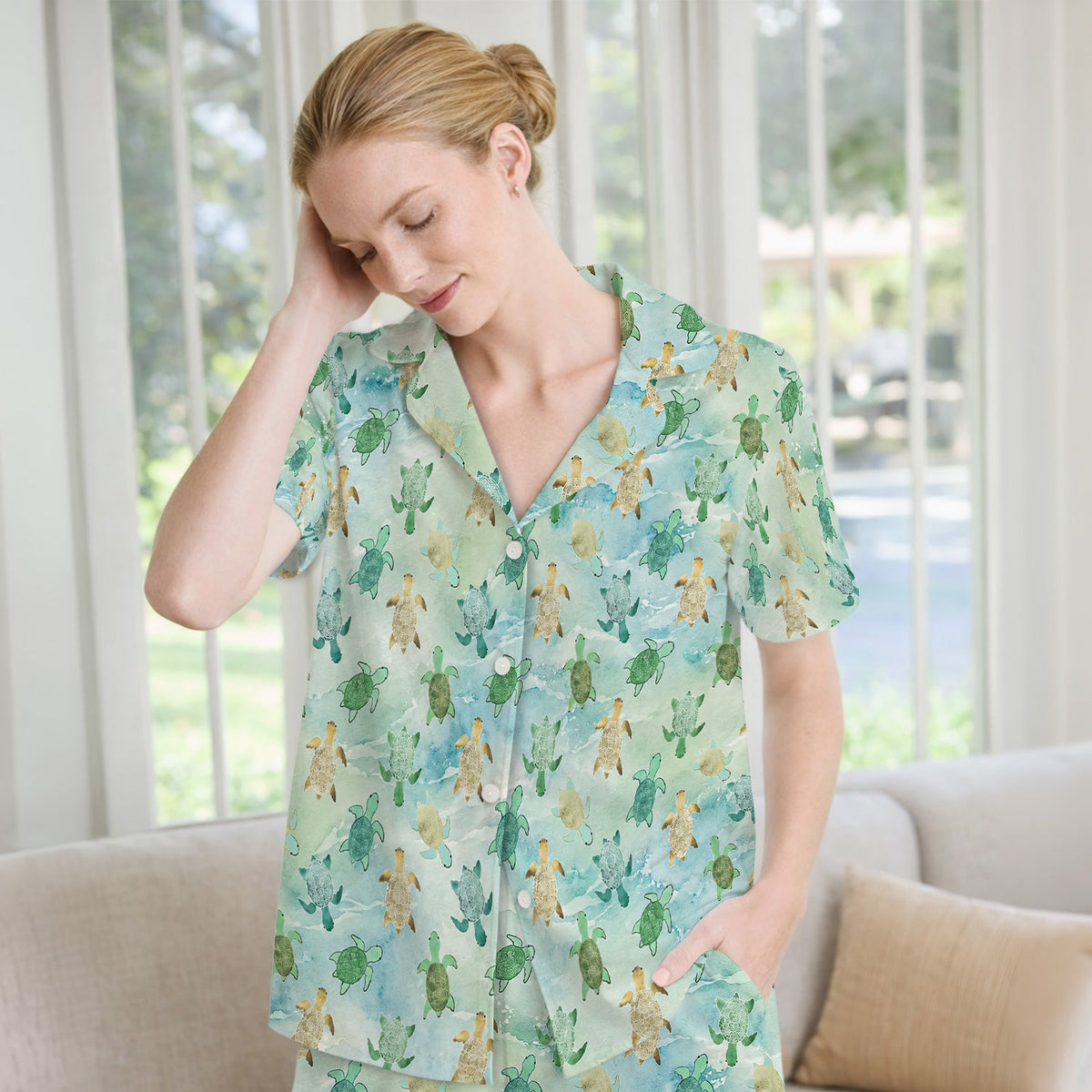Watercolor Sea Turtle Pajama Set