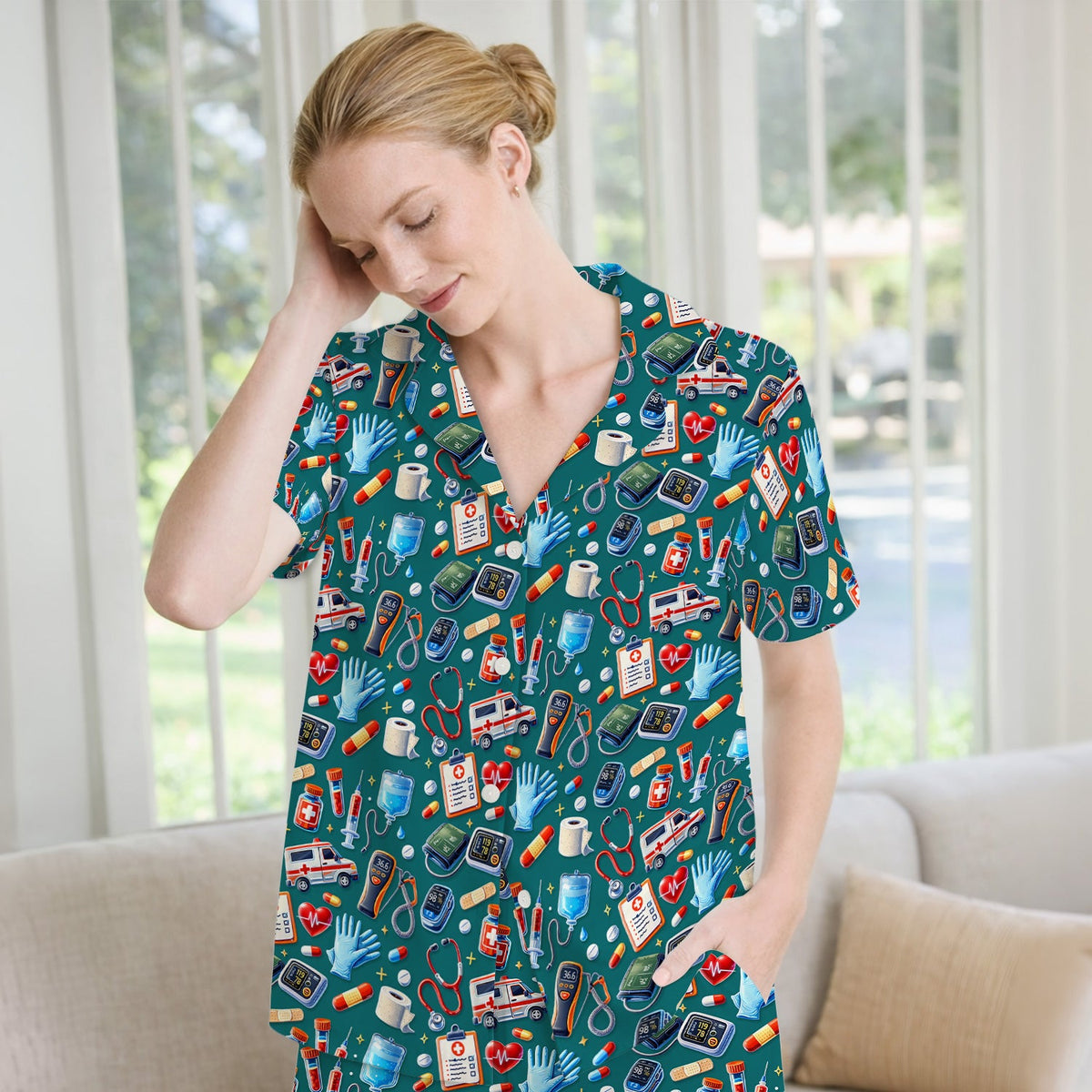 Ambulance Stethoscope Tools Pajama Set