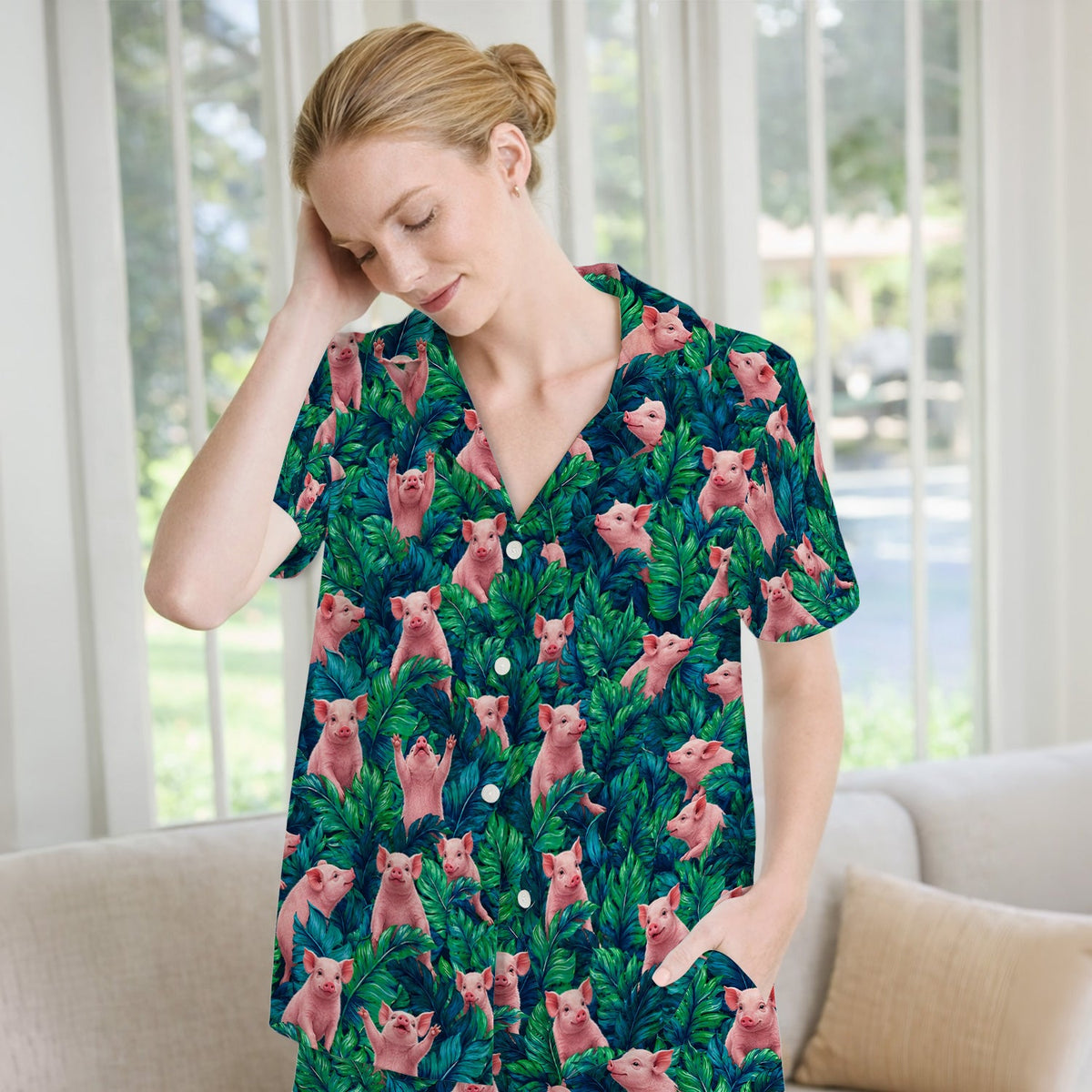 Piglet Jungle Leaves Pajama Set