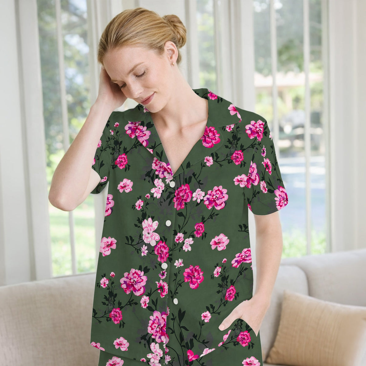 Pink Floral Blossom Pajama Set