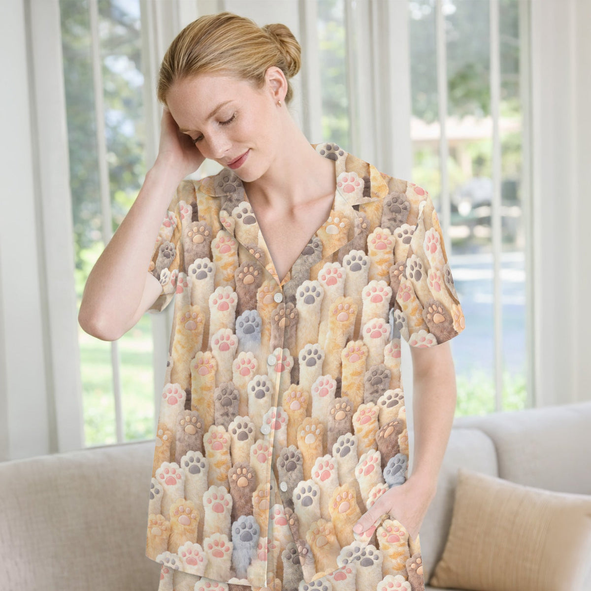Fluffy Cat Paw Pajama Set