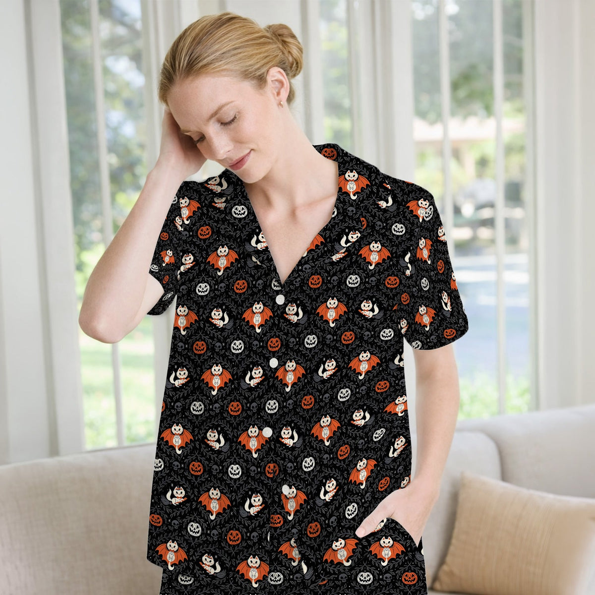 Halloween Vampire Cat Pajama Set