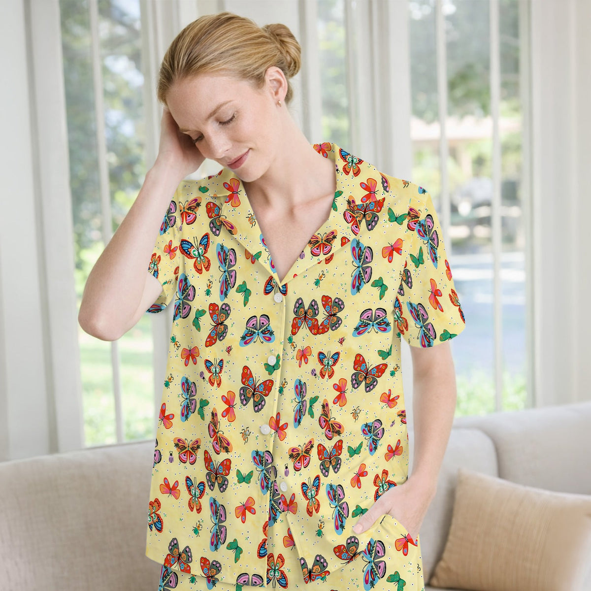 Colorful Butterfly Garden Pajama Set