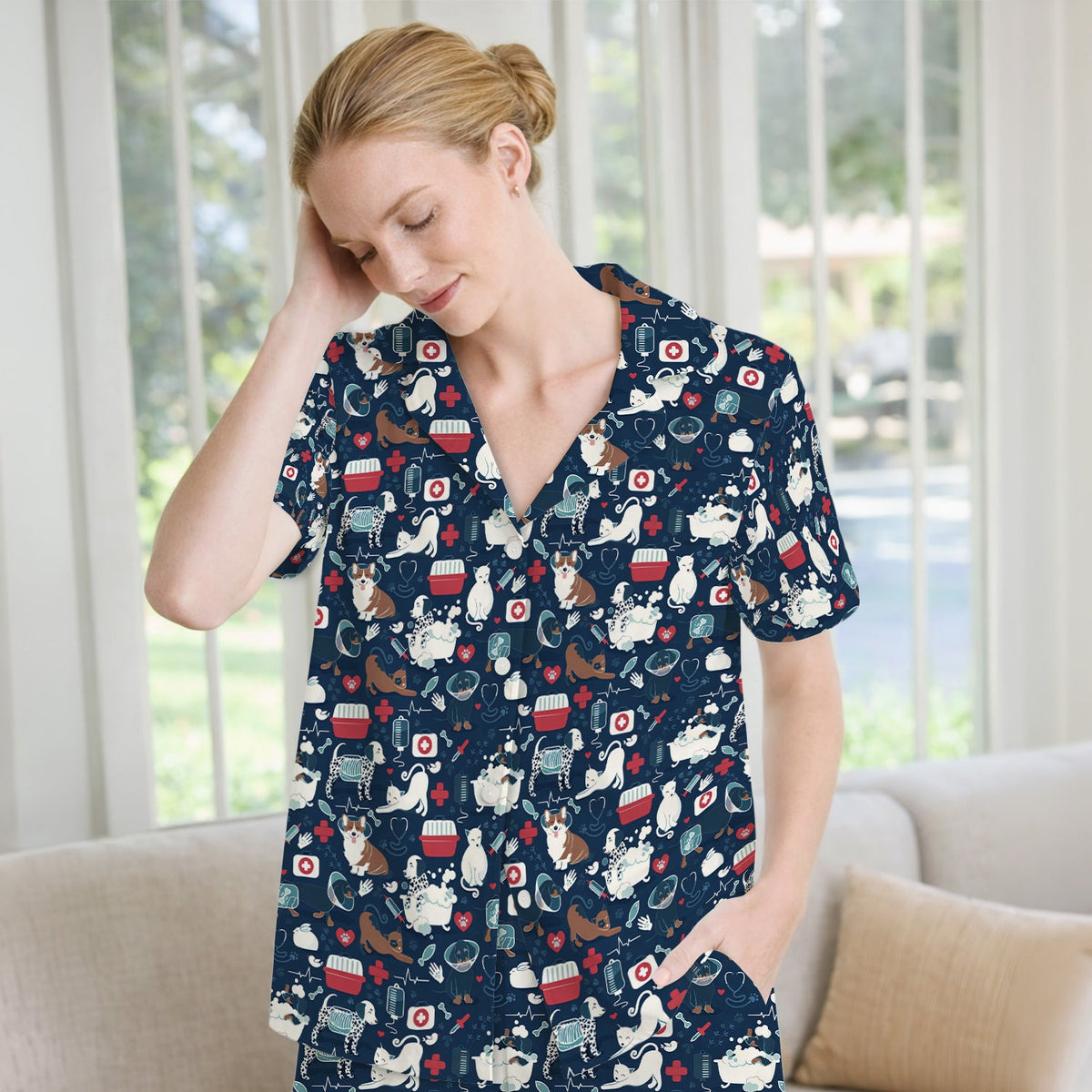 Dogs Veterinary Tools Nurse Pajama Set