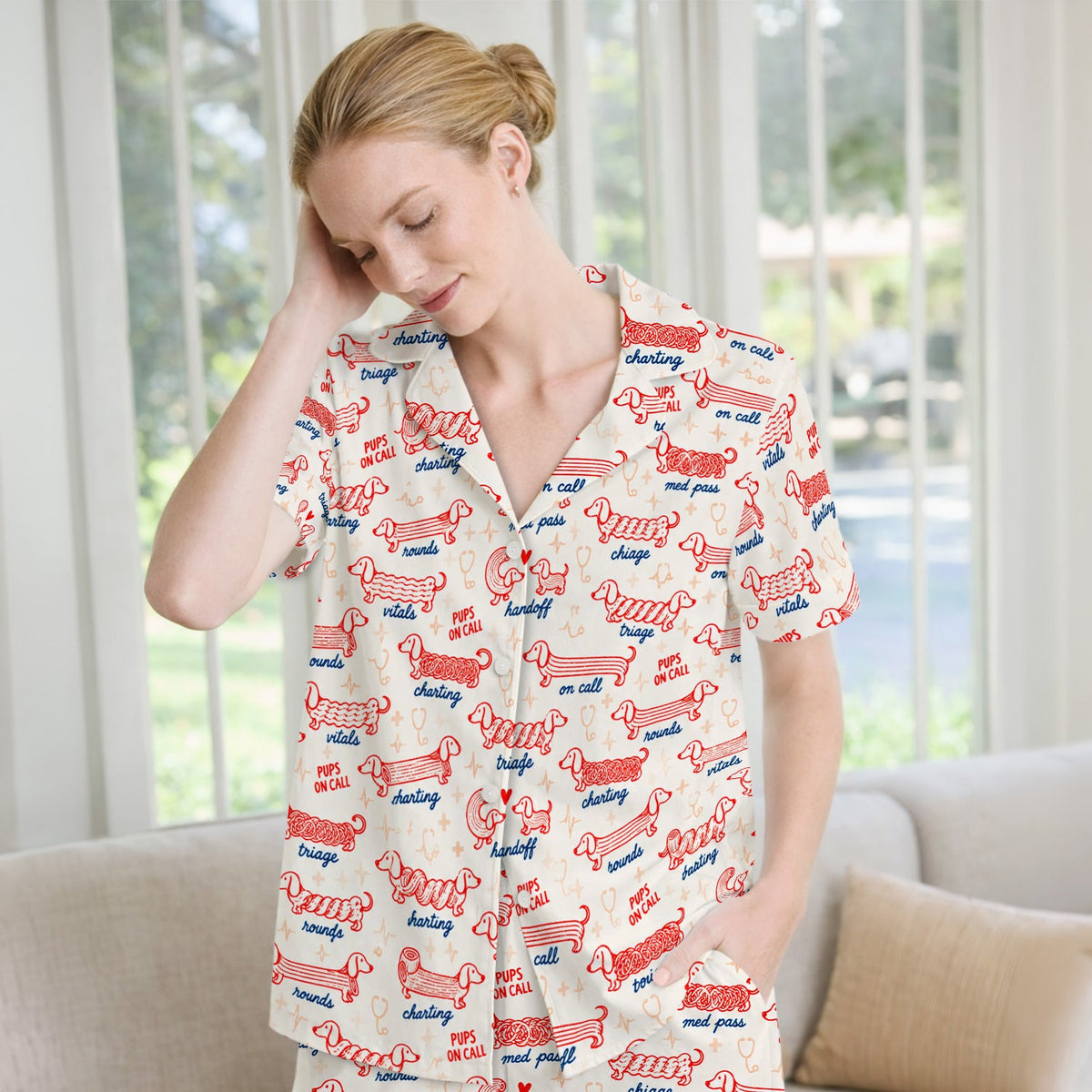 Pups On Call Dachshund Nurse Pajama Set