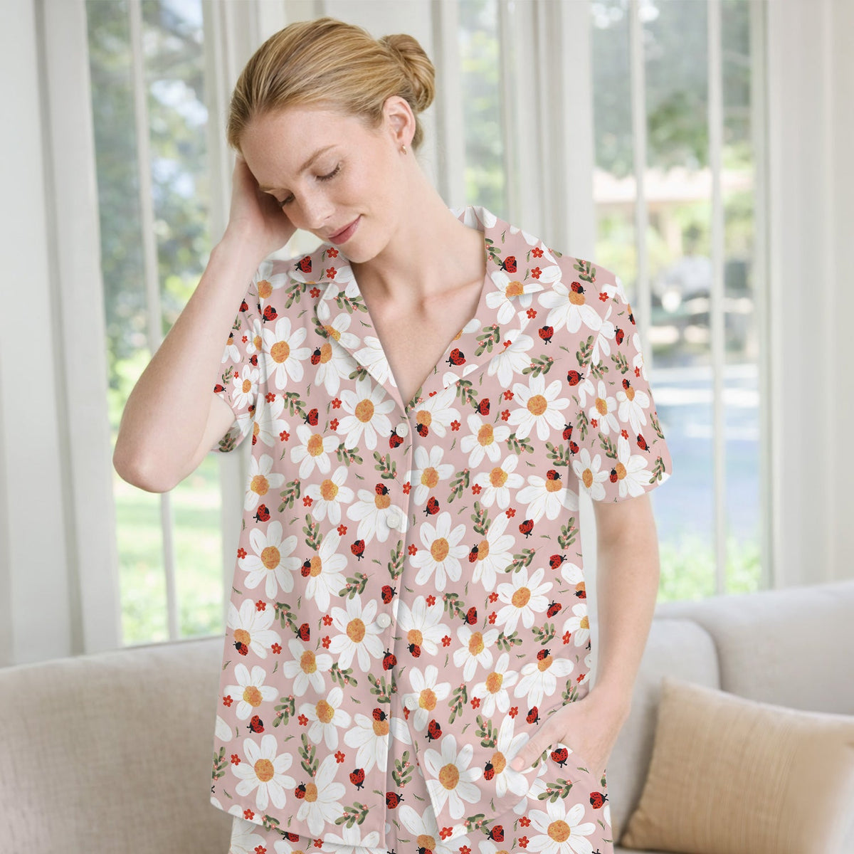 Daisy Ladybug Garden Nurse Pajama Set