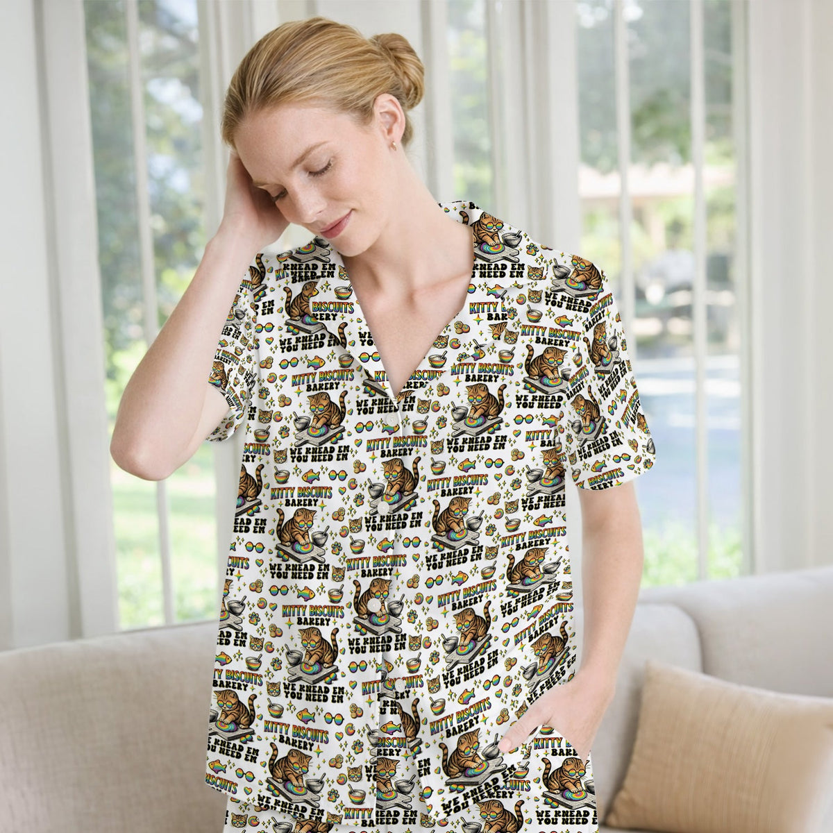 Pride Nurse Cat Baking Pajama Set