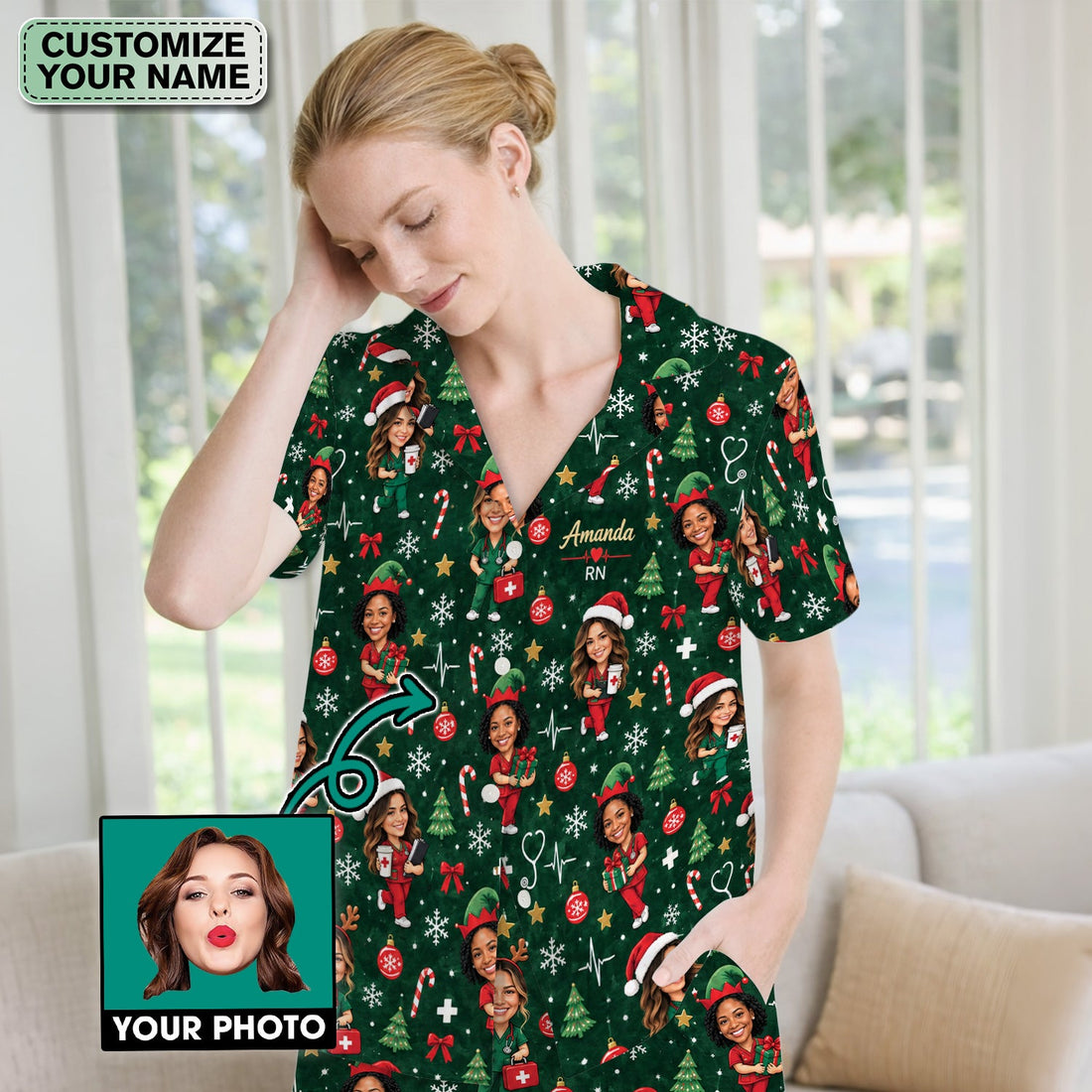 Personalized Christmas Photo Pajama Set