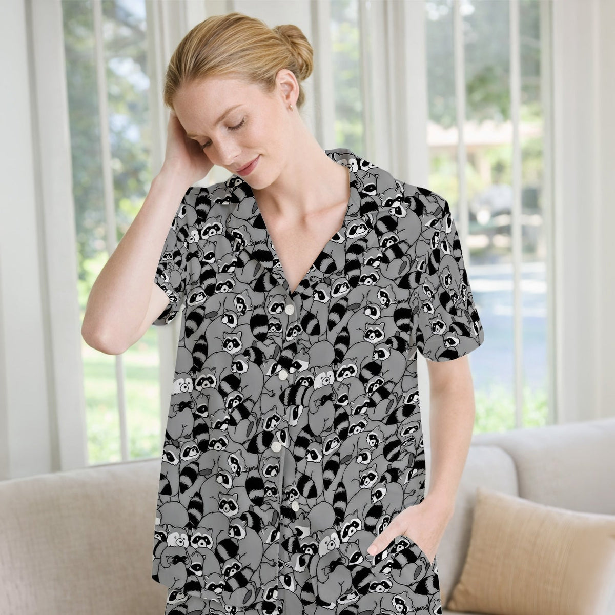 Raccoon Crowd Pajama Set