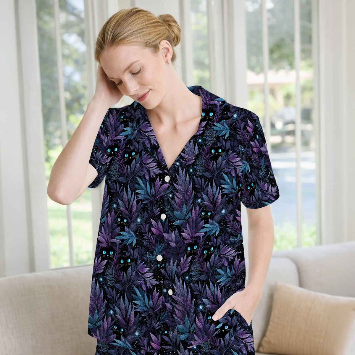 Mystic Black Cat Veterinary Pajama Set
