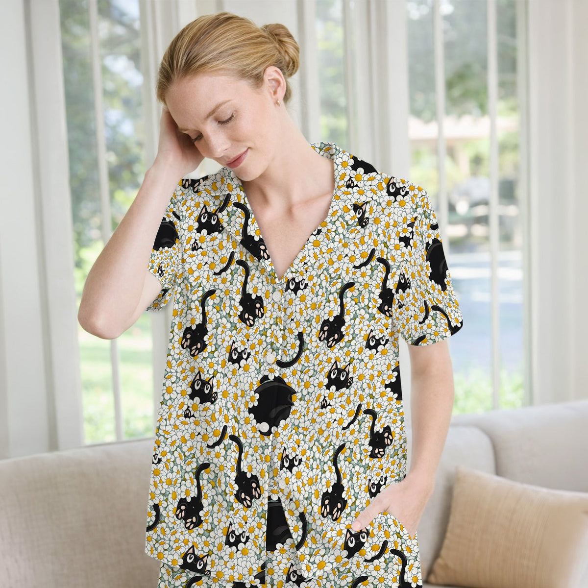 Daisy Black Cat Nurse Pajama Set