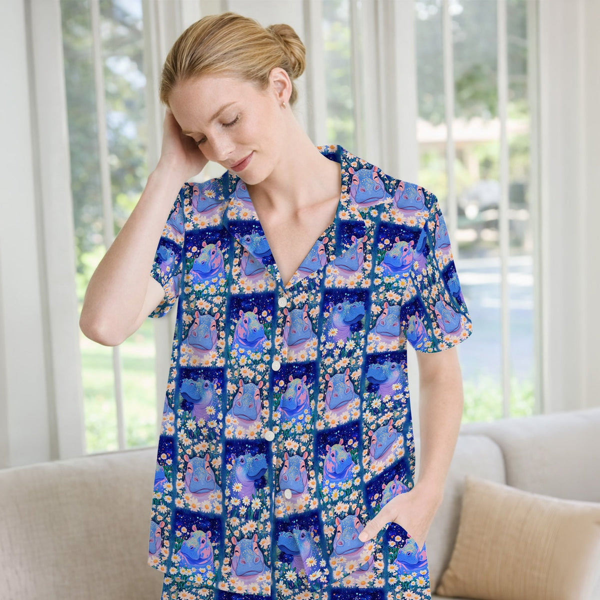Hippo Daisy Patchwork Pajama Set