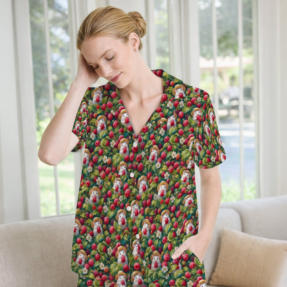 Raspberry Mouse Garden Nurse Pajama Set