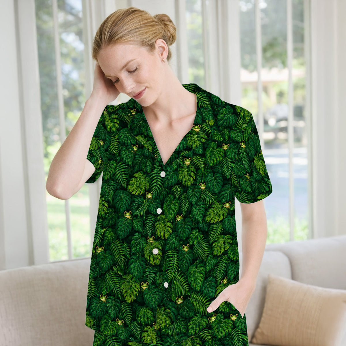 Hidden Frog Jungle Pajama Set