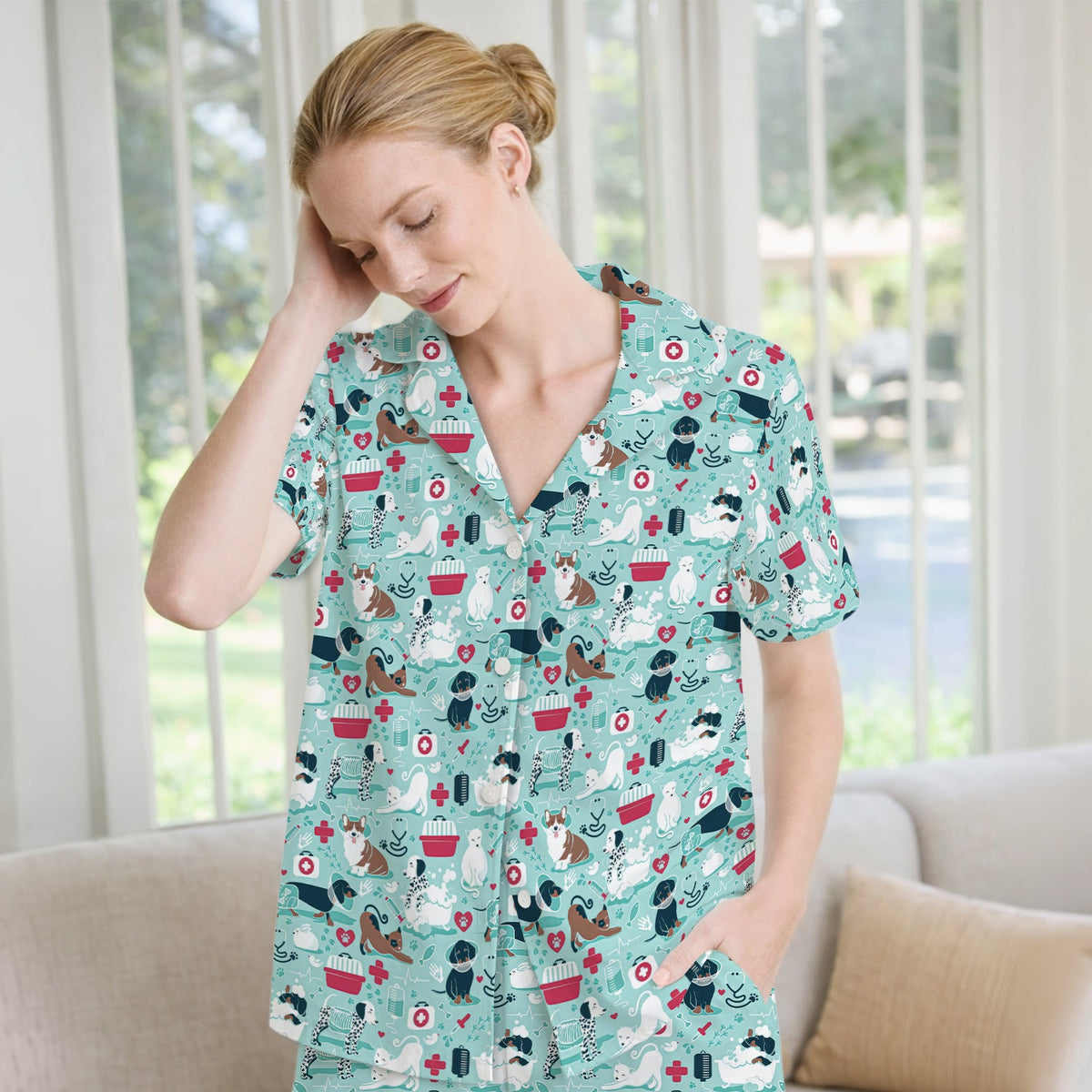 Dogs Veterinary Tools Nurse Pajama Set