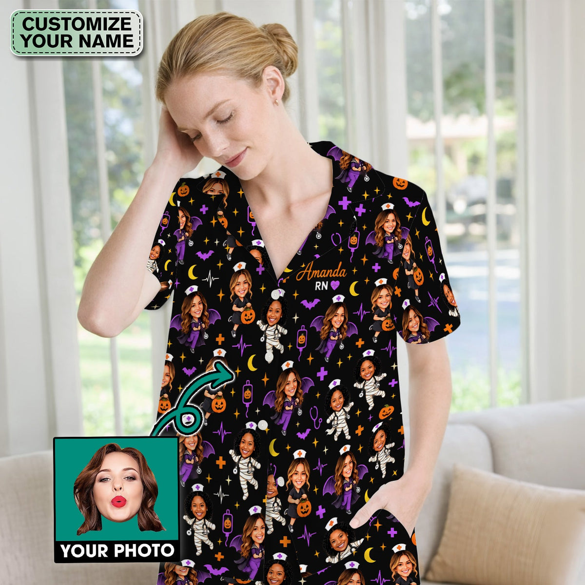 Personalized Halloween Photo Pajama Set