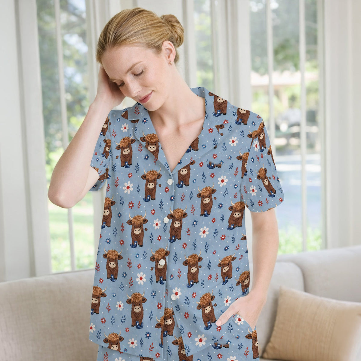 Floral Cowboy Boots Pajama Set