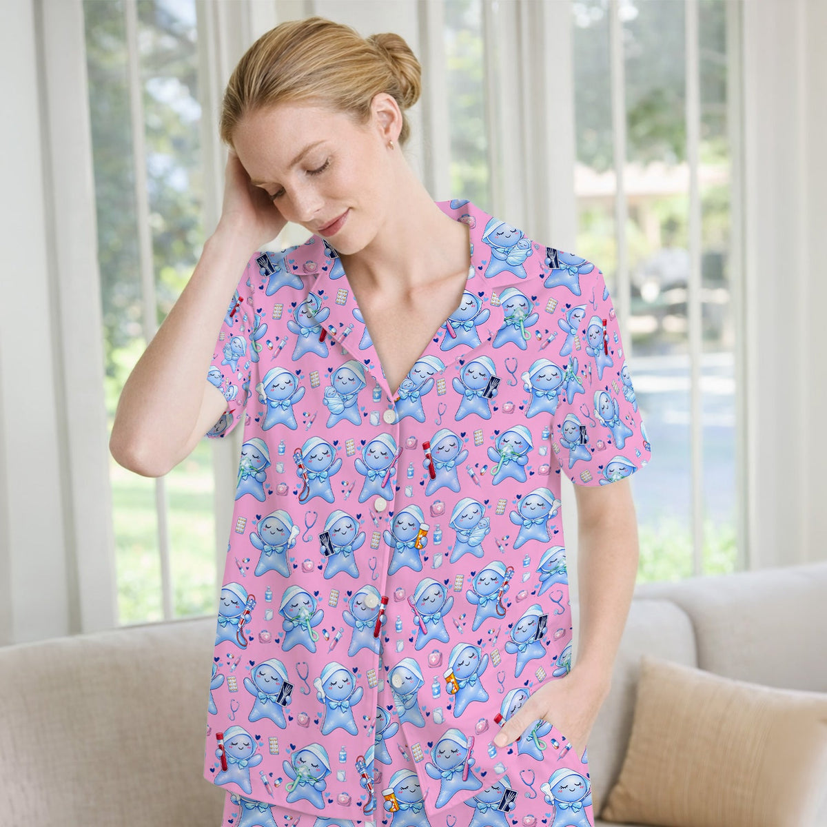 Dental Tooth Character Nurse Pajama Set