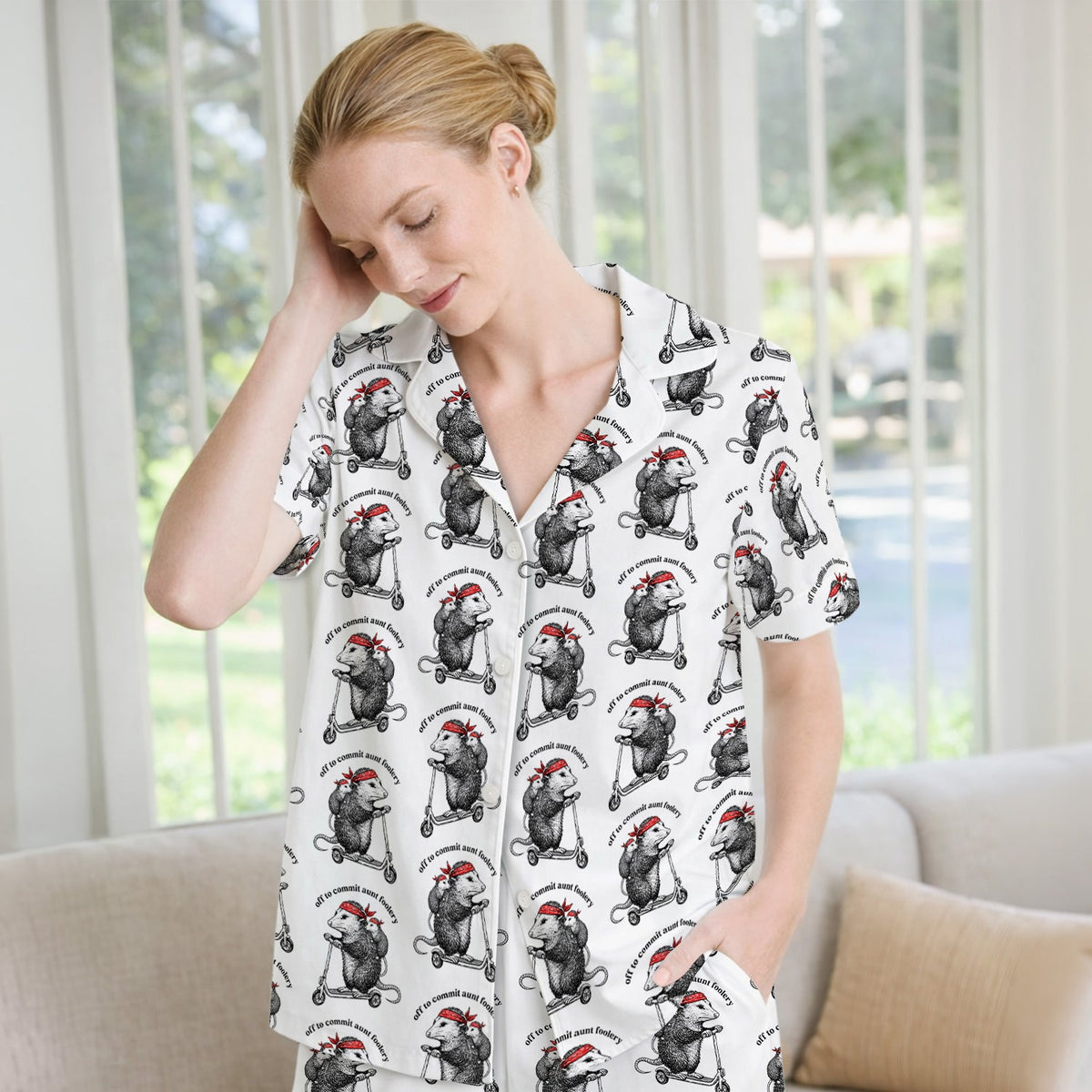 Aunt Foolery Opossum Pajama Set