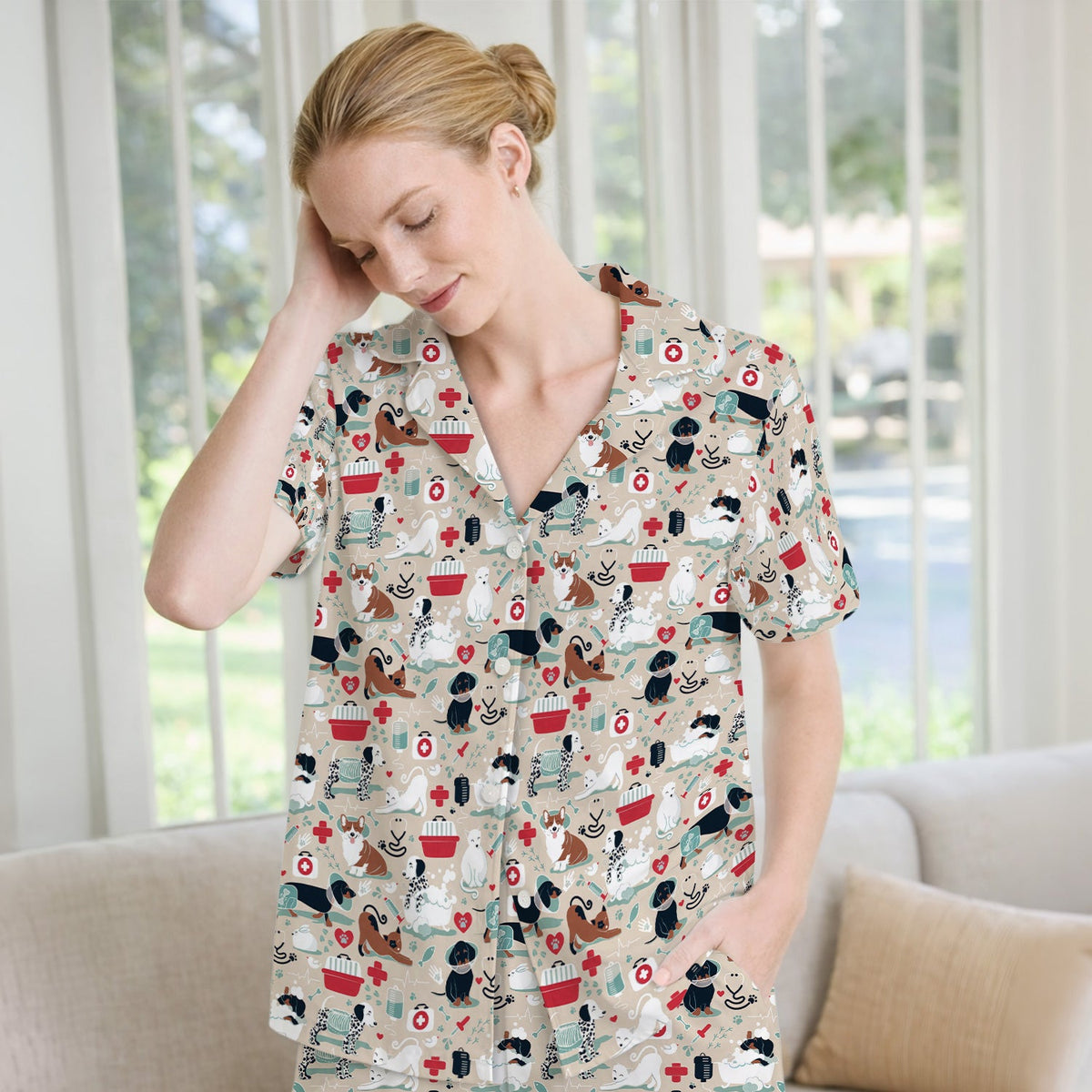 Dogs Veterinary Tools Nurse Pajama Set