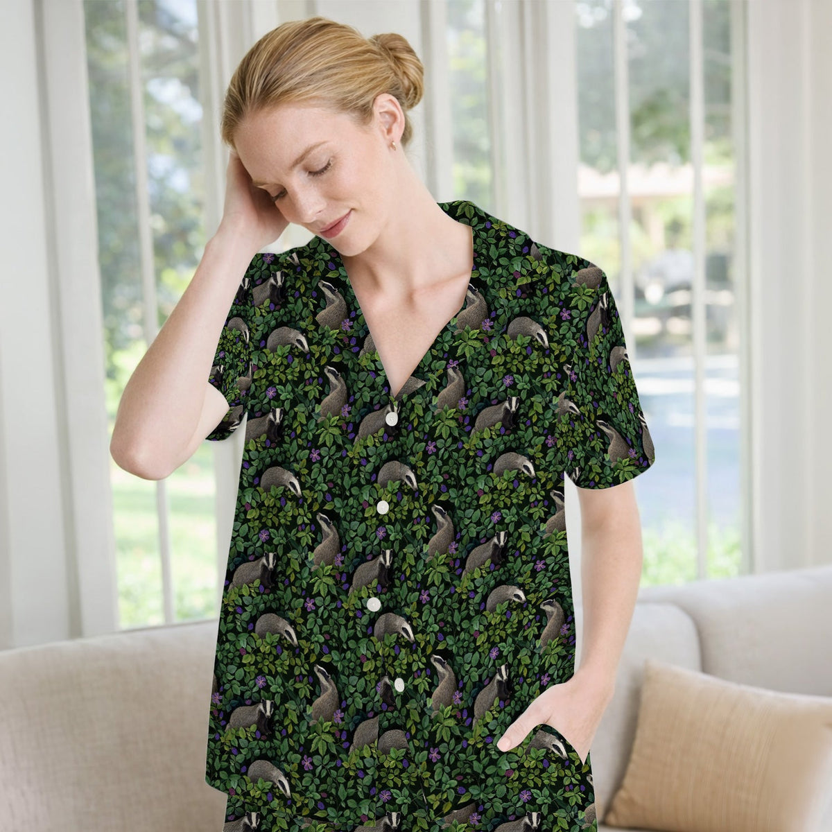 Woodland Badger Forest Pajama Set