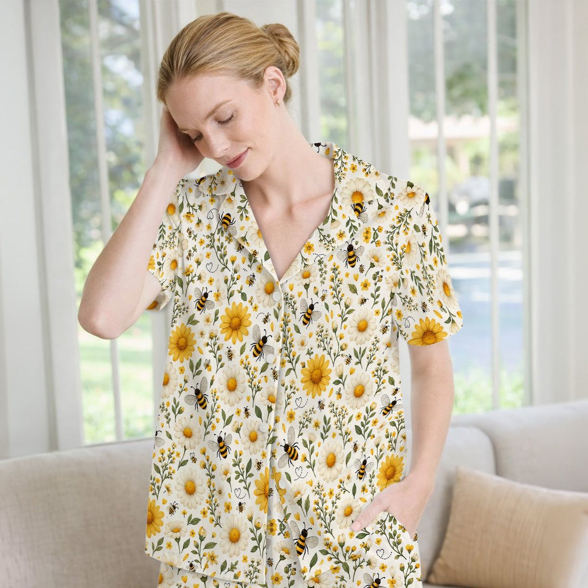 Honey Bee Daisy Pajama Set