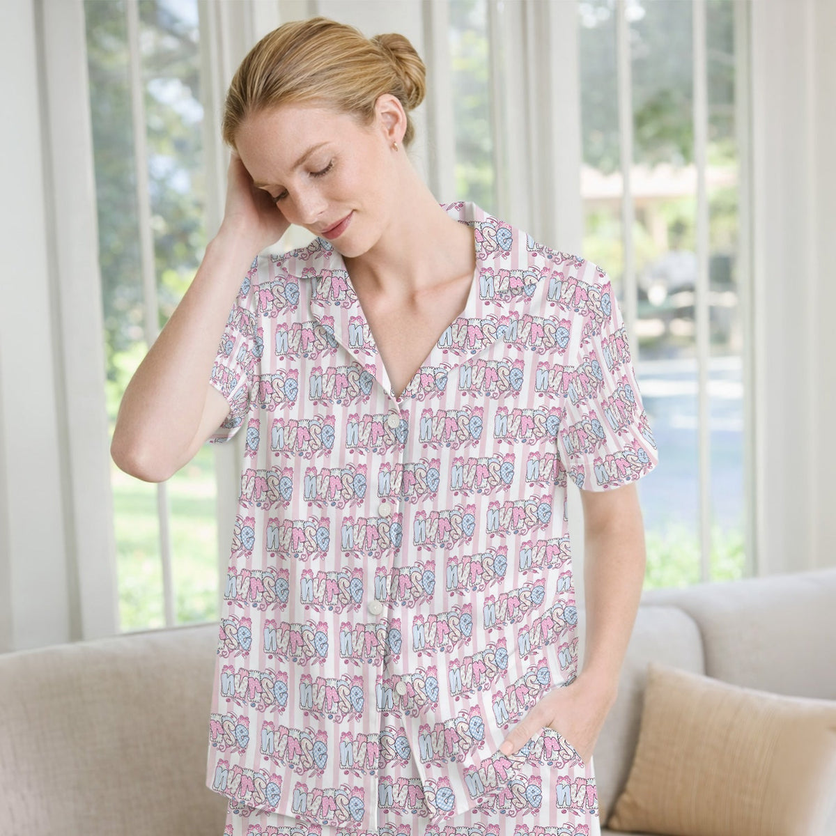 Pastel Nurse Pajama Set