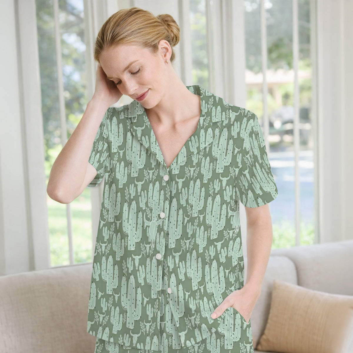 Desert Cactus Skull Pajama Set