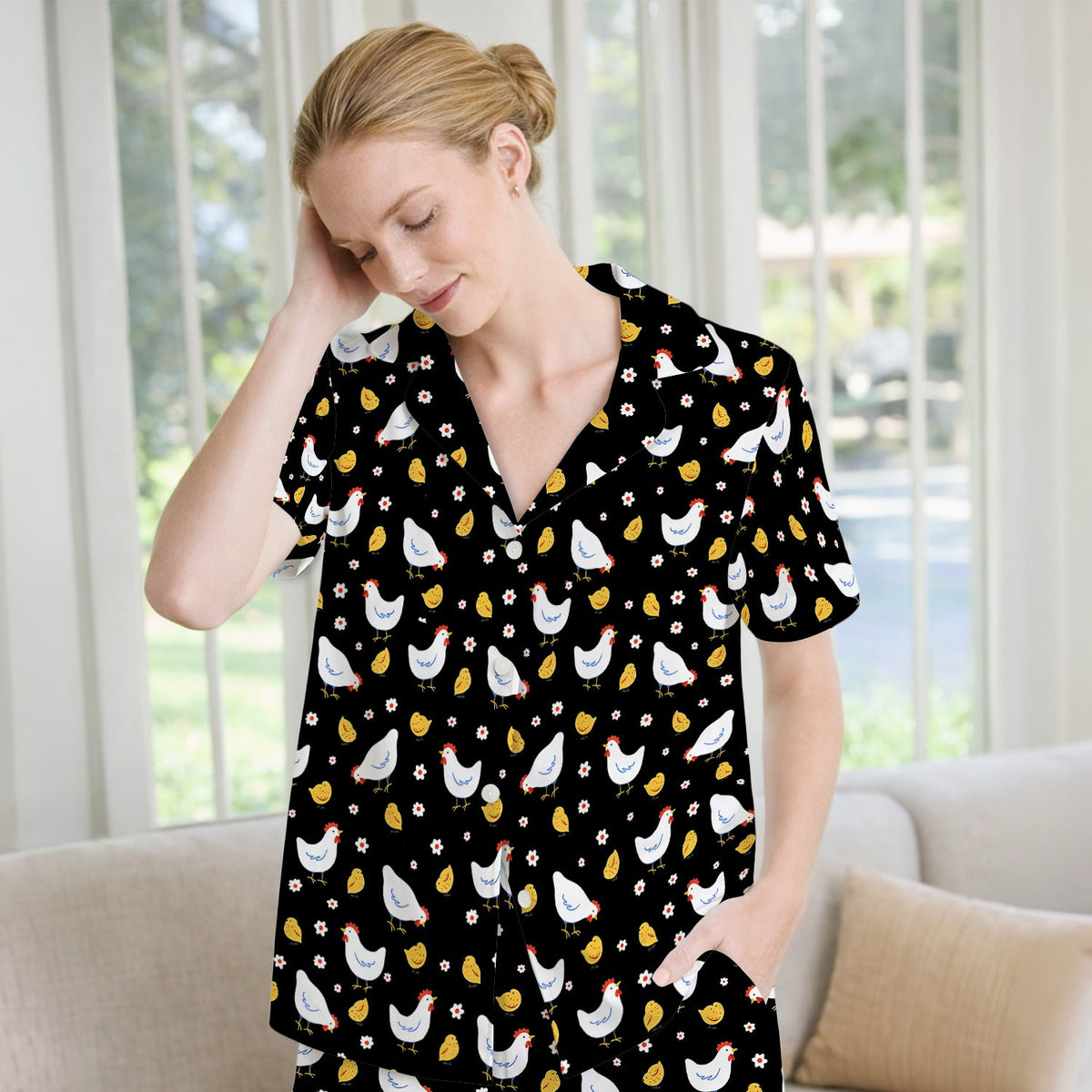 Chicken And Cute Chicks Pajama Set
