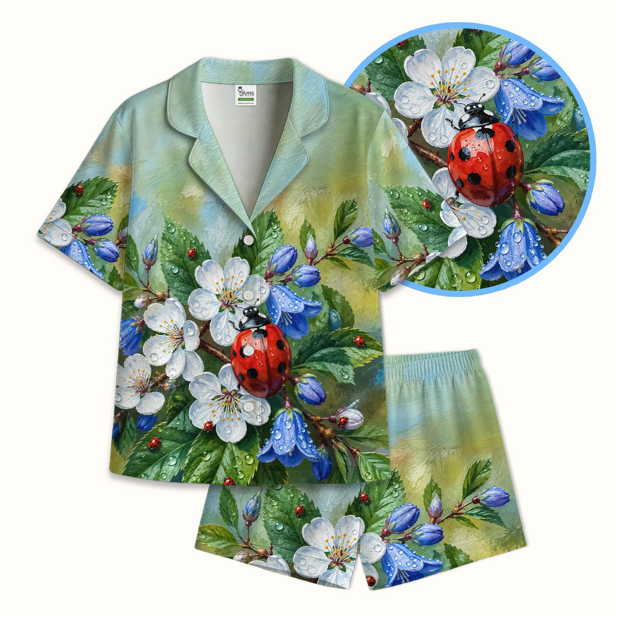 Ladybug Blossom Garden Pajama Set