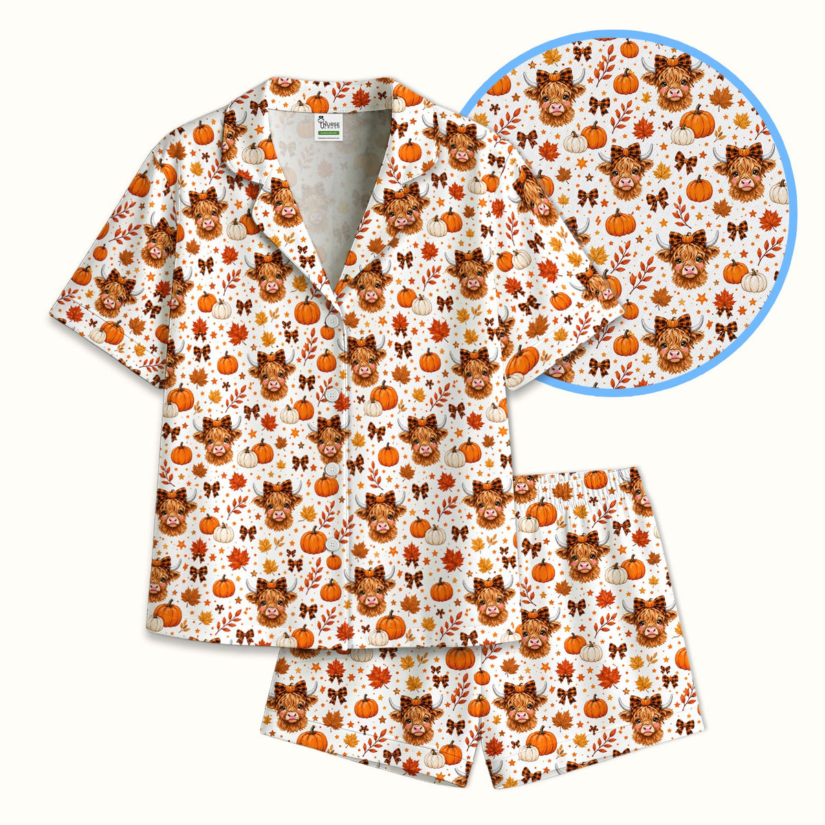 Fall Highland Cow Pajama Set