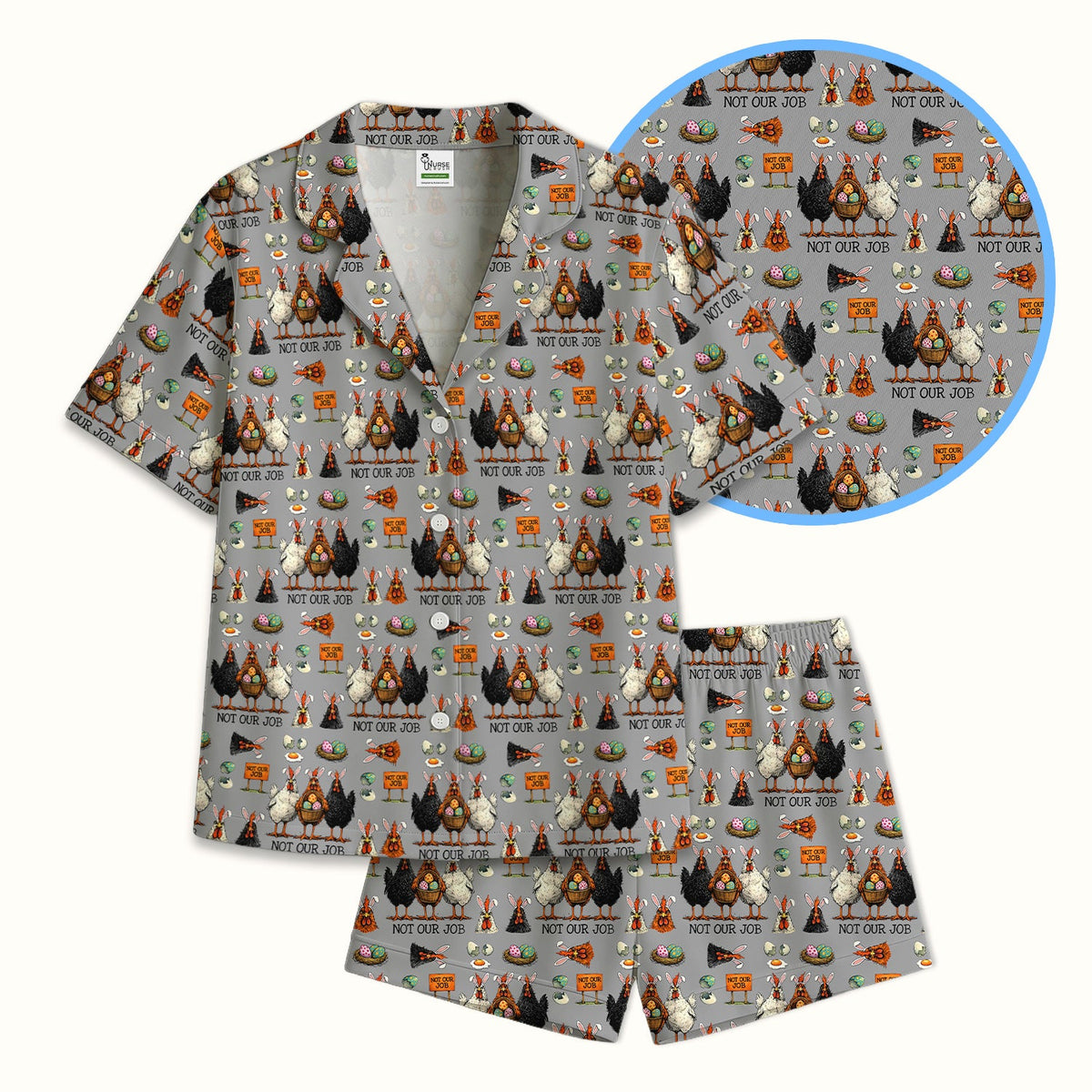 Chicken Humor Pajama Set - Easter Gift