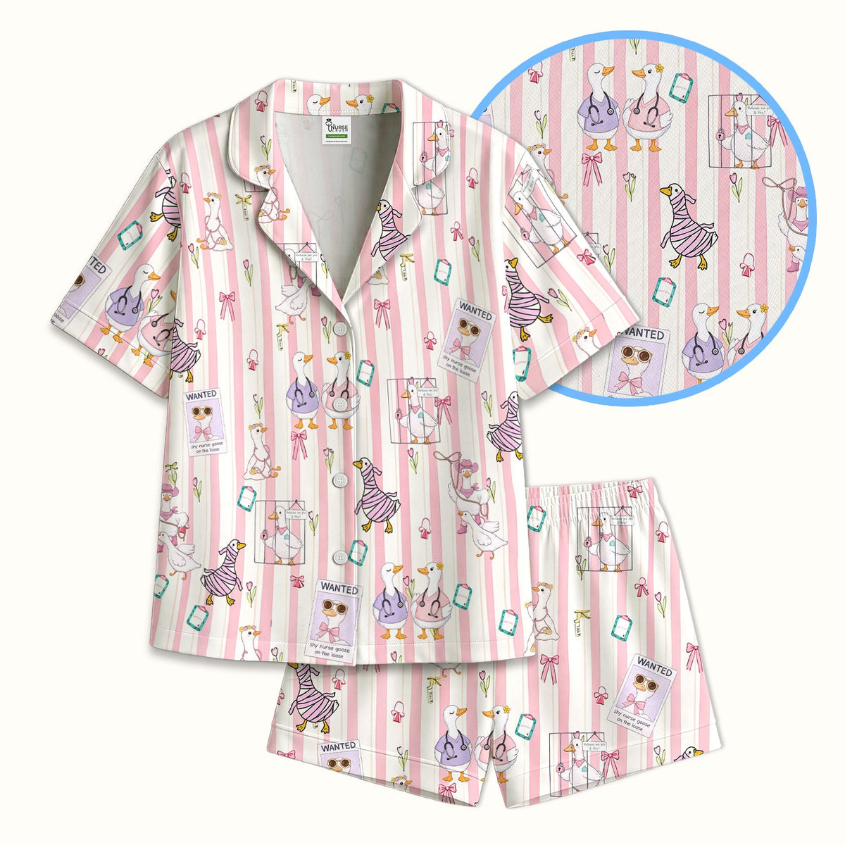 Duck Stripe Pajama Set