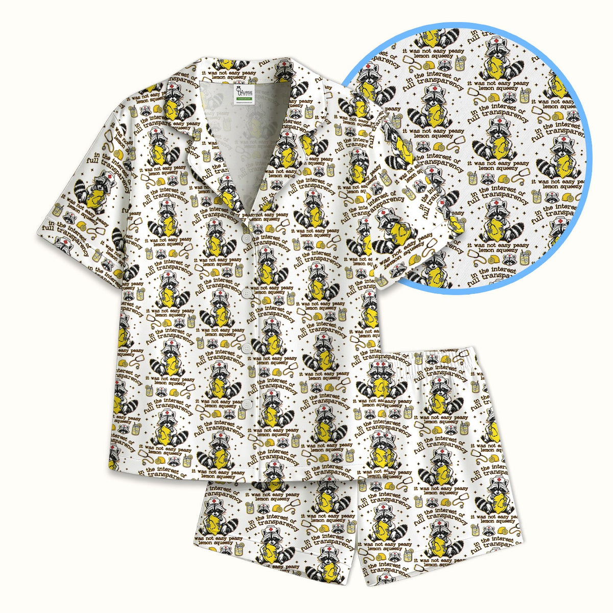 Raccoon Lemon Quote Pajama Set