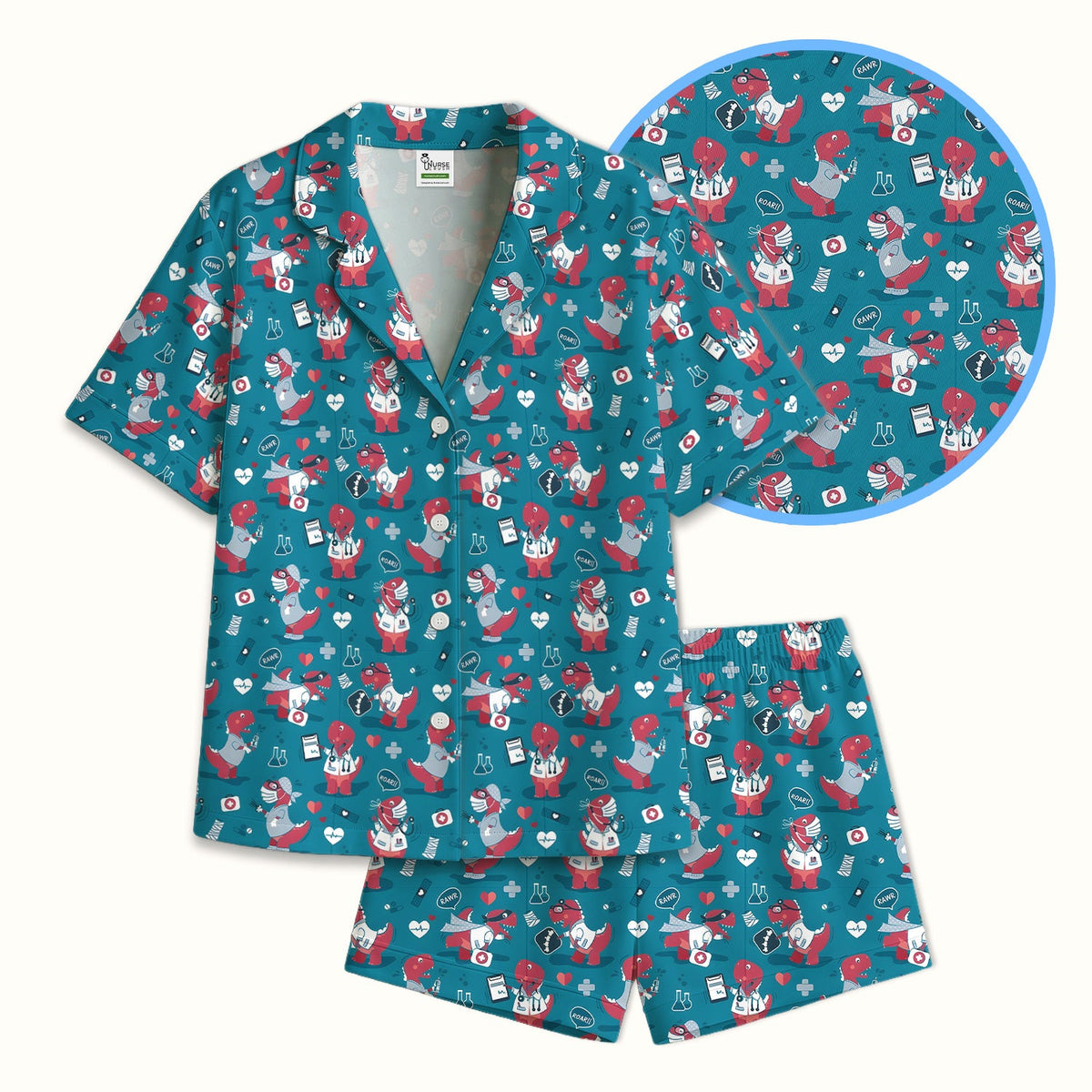 Dinosaur Doctor Nurse Pajama Set