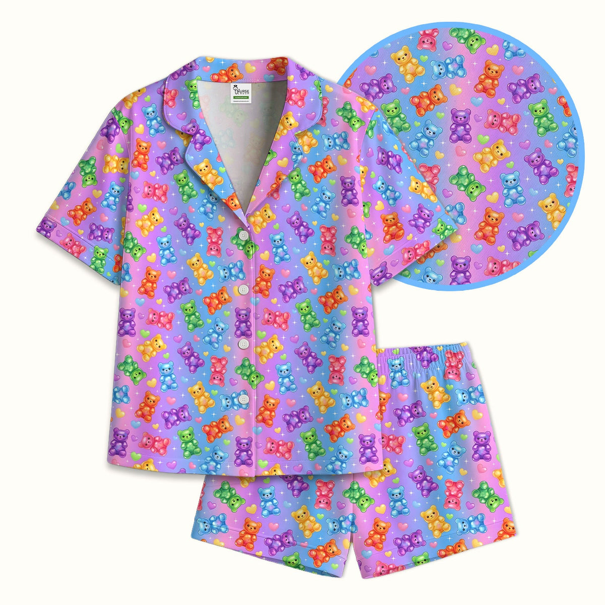 Colorful Gummy Bear Pajama Set