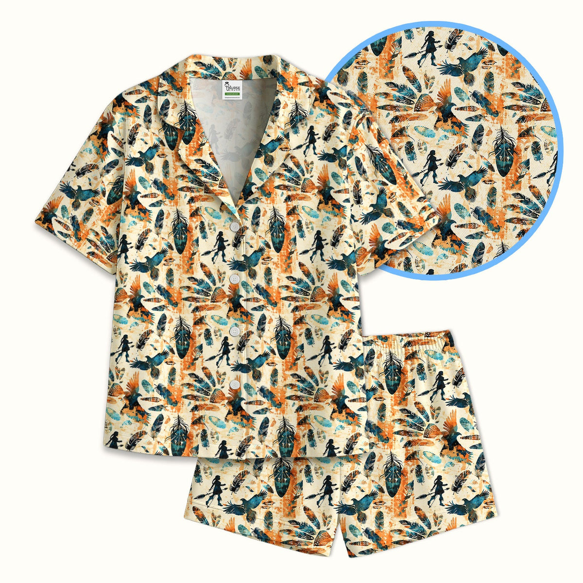 Feather Birds Tribal Pajama Set