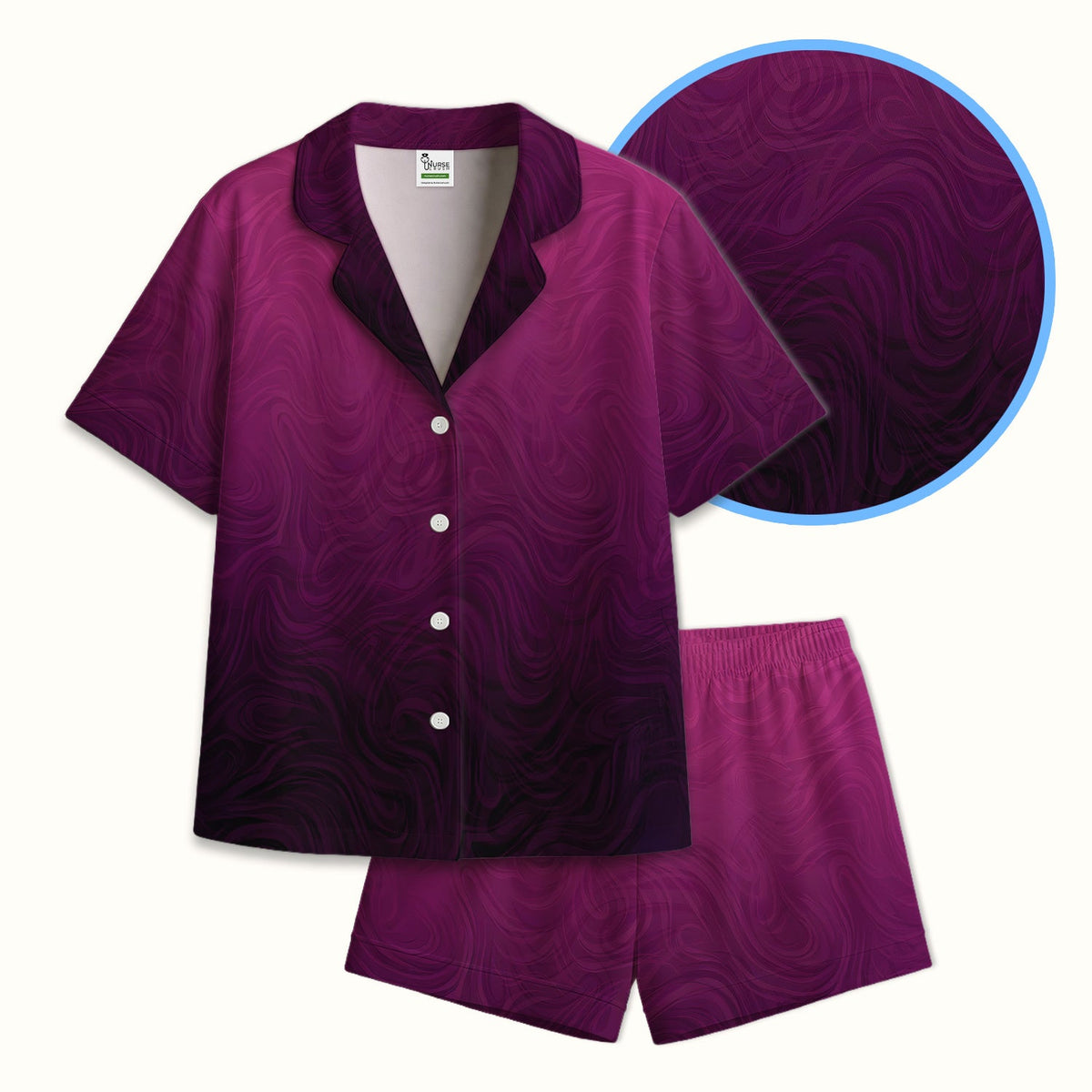 Abstract Swirl Ombre Pajama Set