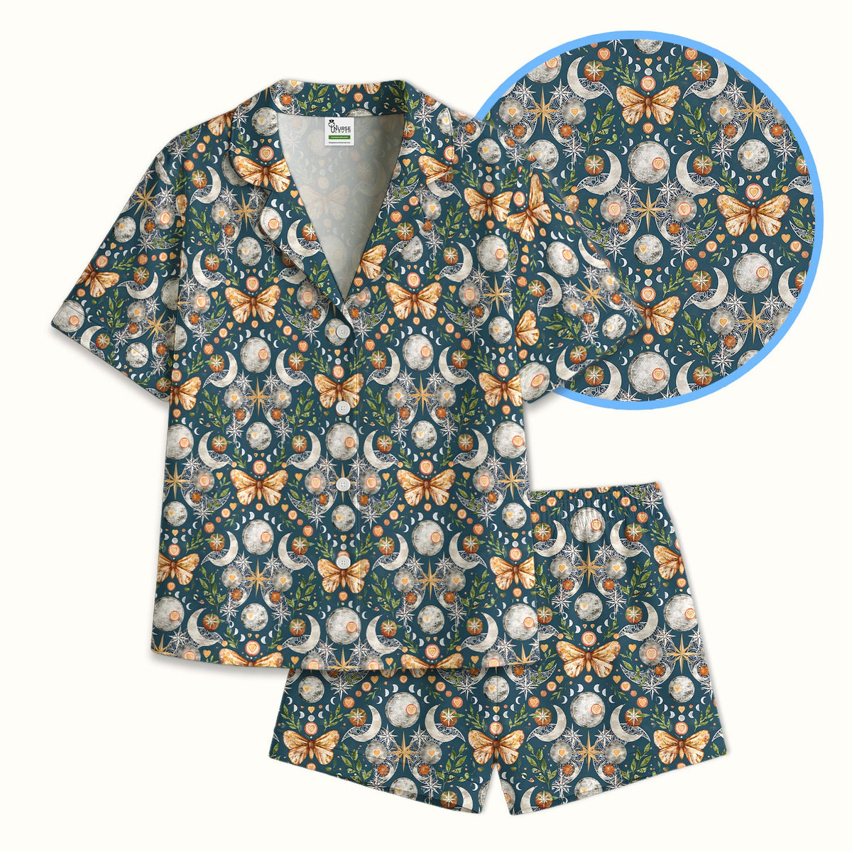 Celestial Butterfly Moonlight Nurse Pajama Set