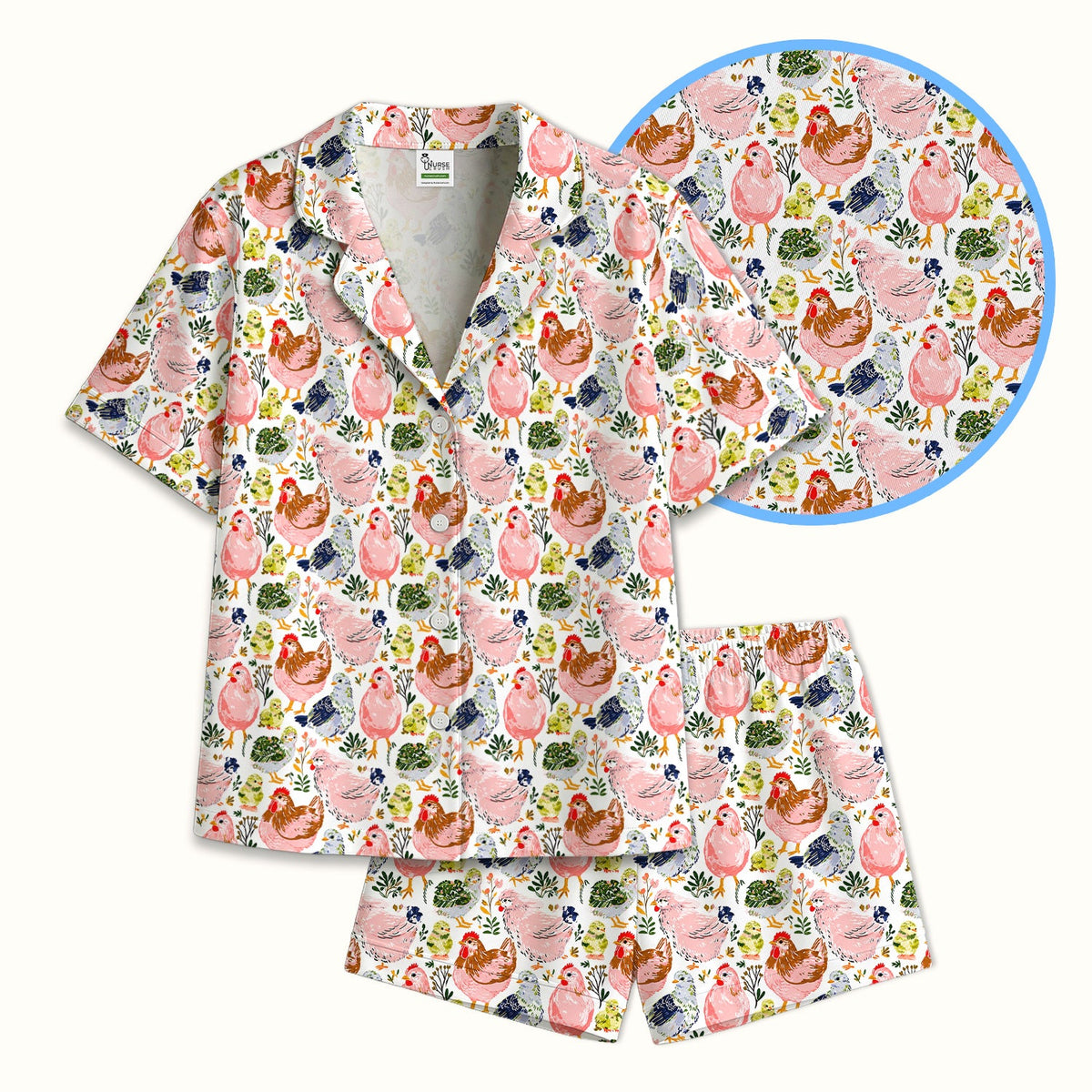 Farm Chicken Hen Chick Pajama Set