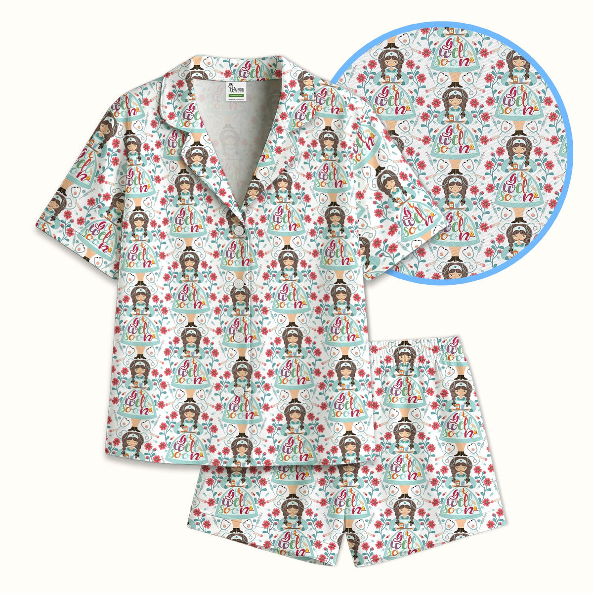 Get Well Soon Girl Floral Pajama Set