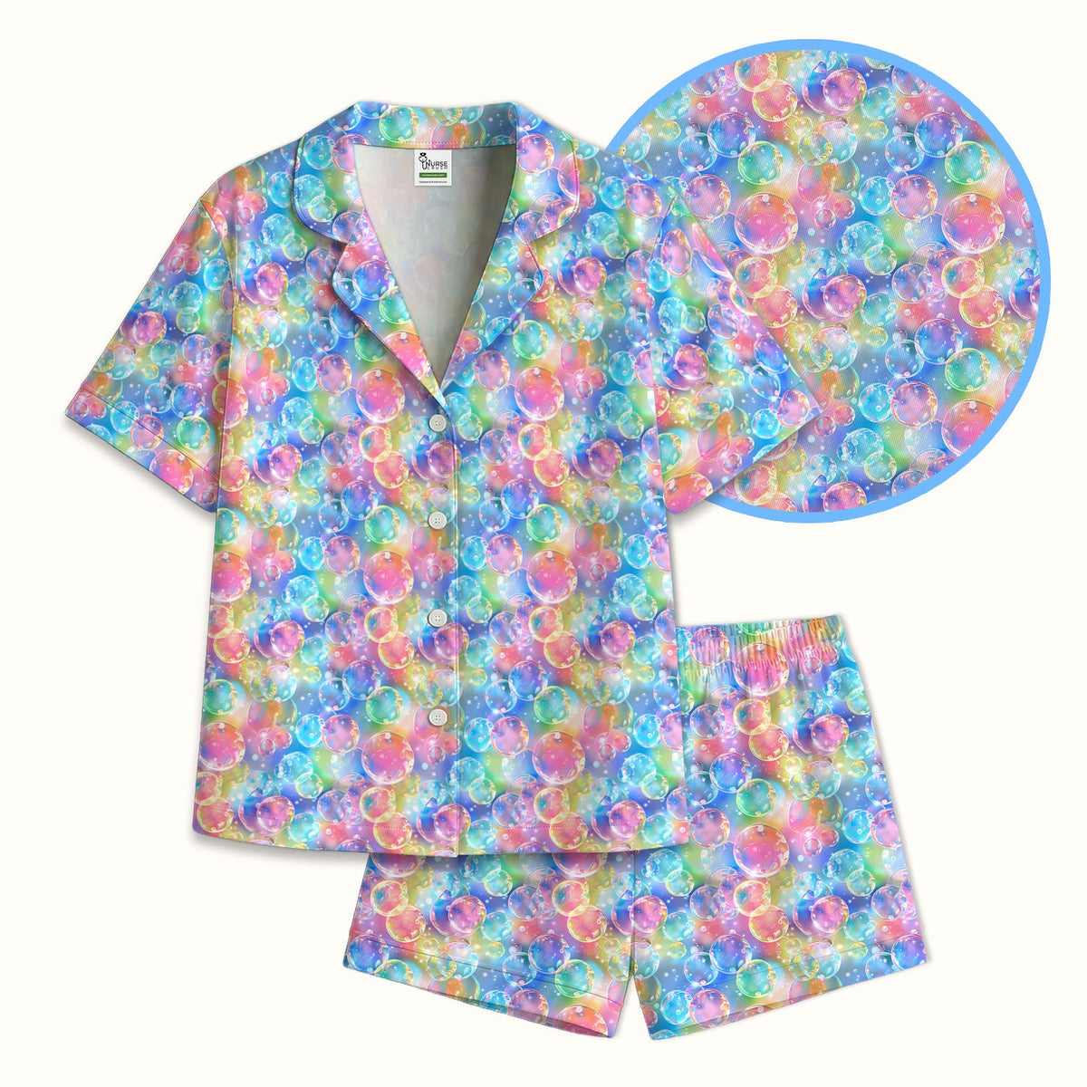 Colorful Floating Soap Bubble Pajama Set
