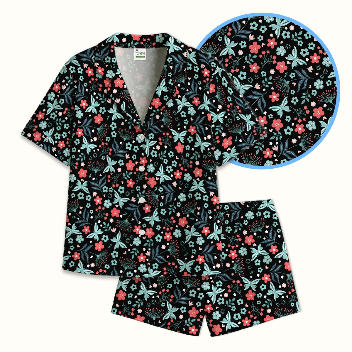 Floral Butterfly Garden Pajama Set