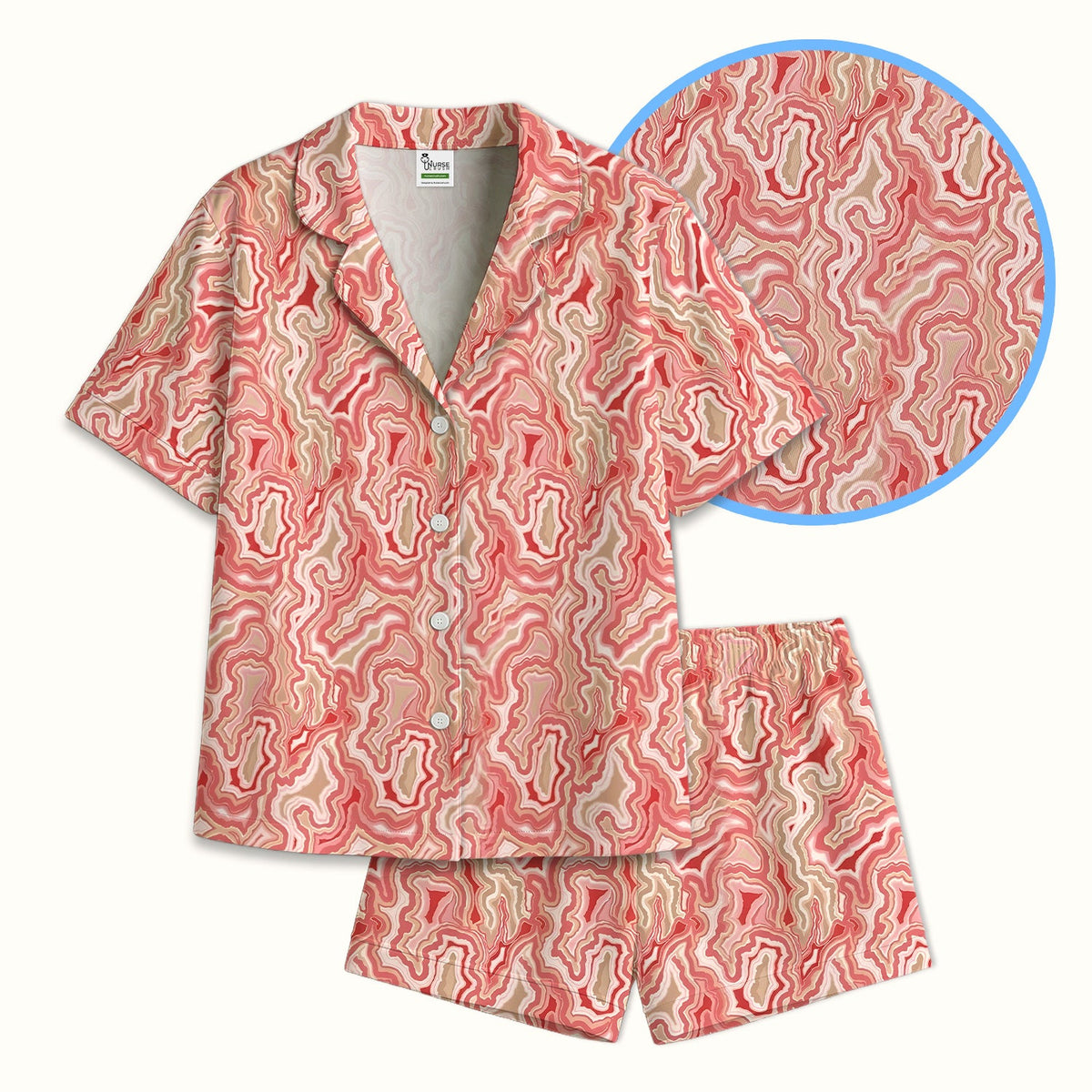 Pink Marble Swirl Pajama Set