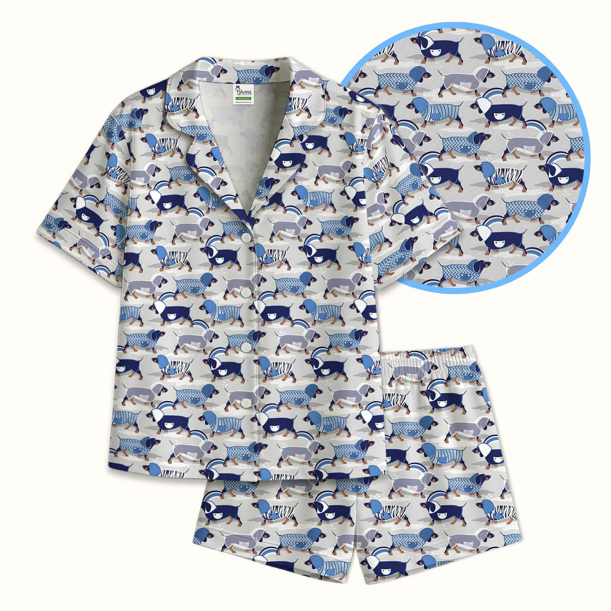 Dachshund Raincoat Parade Nurse Pajama Set
