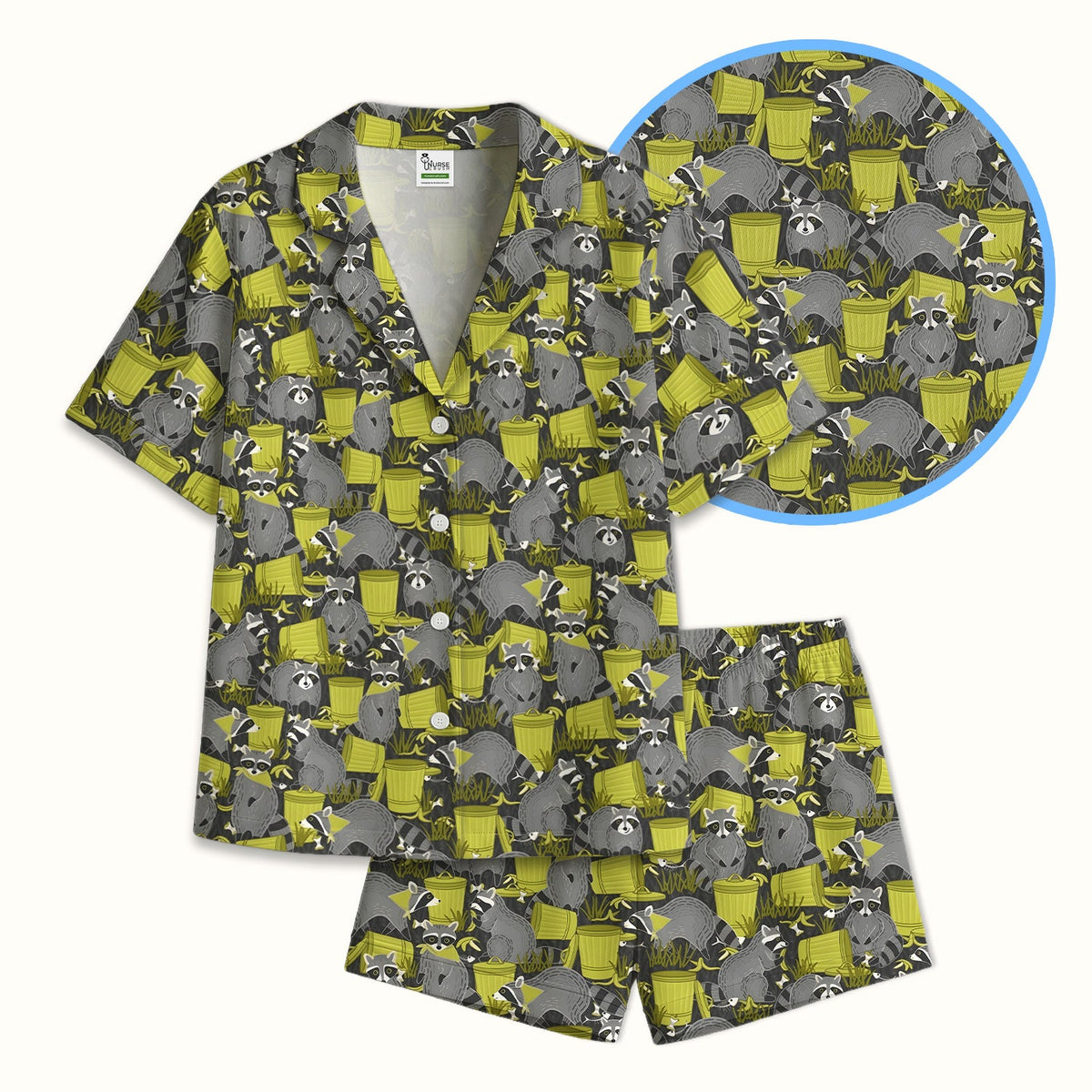 Raccoon Trash Panda Nurse Pajama Set
