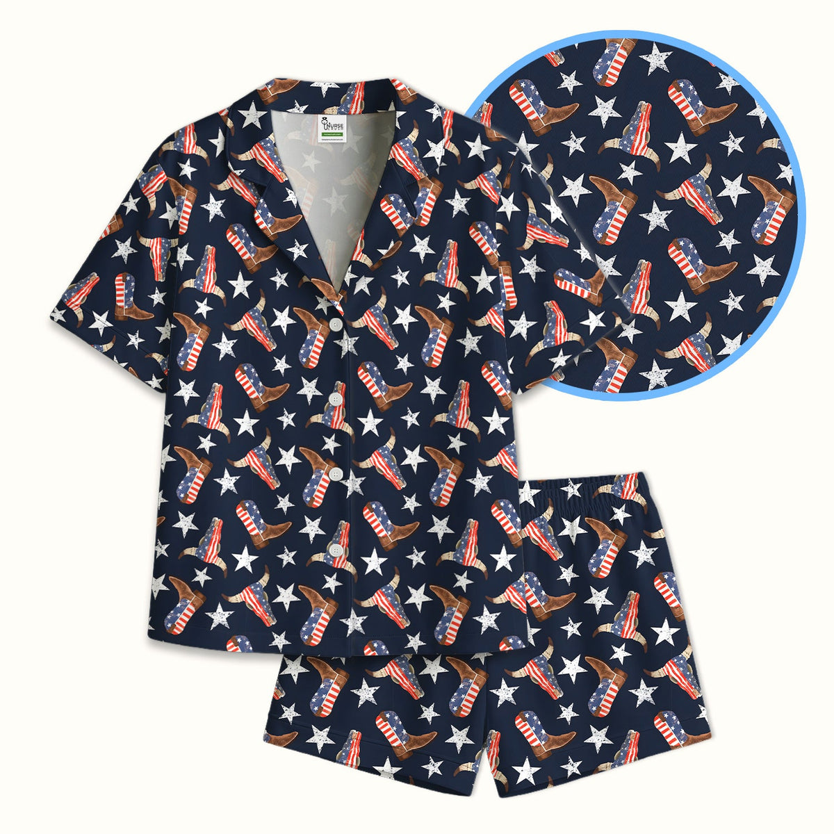 Western Boots Stars Pajama Set