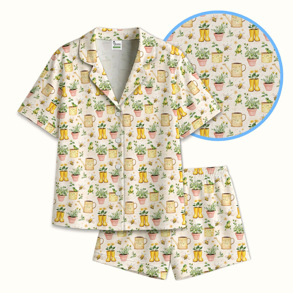Frog And Bee Garden Pajama Set