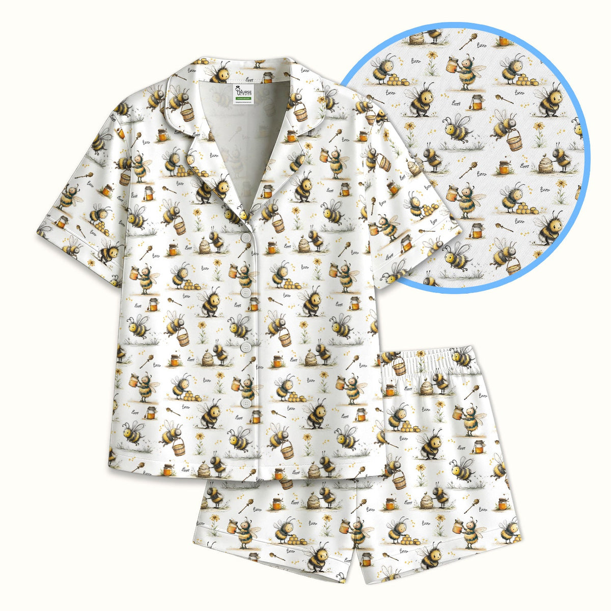 Honey Bee Jar Garden Pajama Set